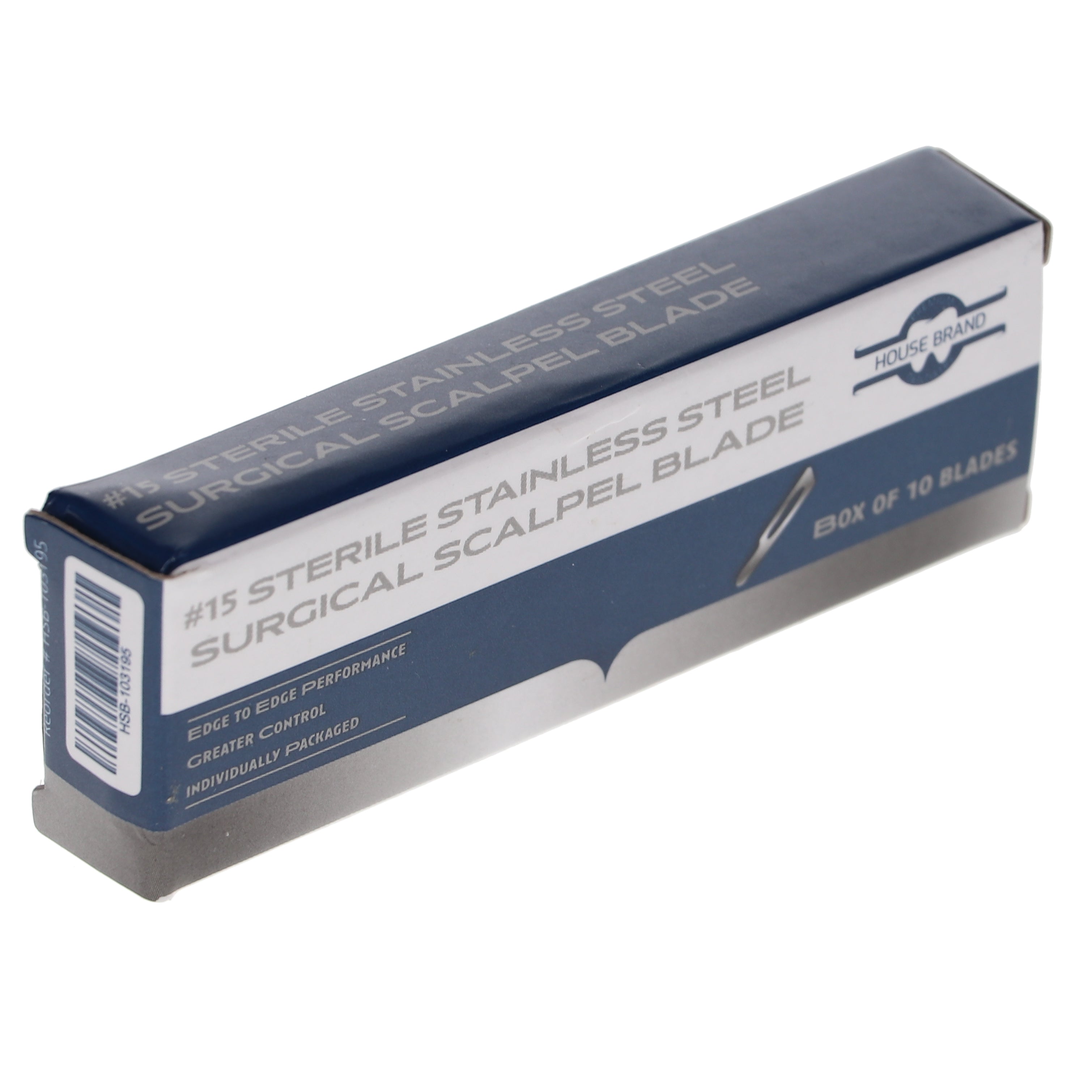 House Brand Dentistry 103195 HSB Surgical Scalpel Blades #15 Sterile Stainless Steel 10/Bx House Brand Dentistry 103195 HSB Surgical Scalpel Blades #15 Sterile Stainless Steel 10/Bx